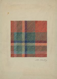 Plaid Woolen Blanket, c. 1938. Creator: Merkley, Arthur G.