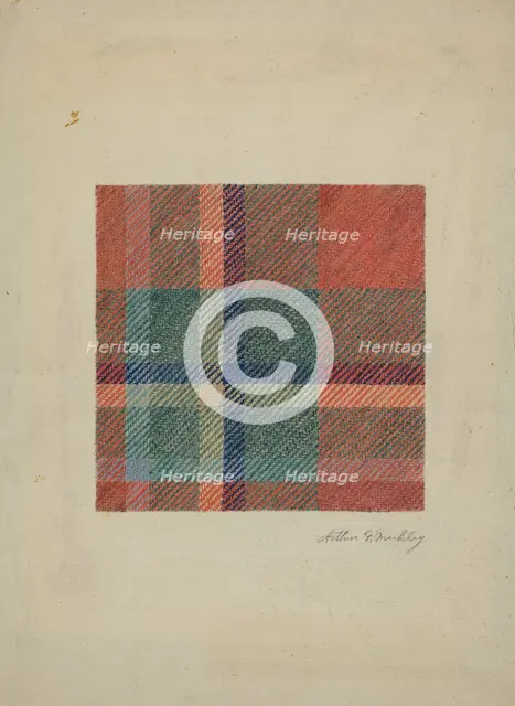 Plaid Woolen Blanket, c. 1938. Creator: Merkley, Arthur G..