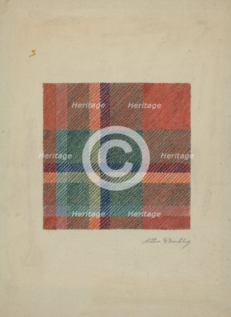 Plaid Woolen Blanket, c. 1938. Creator: Merkley, Arthur G..