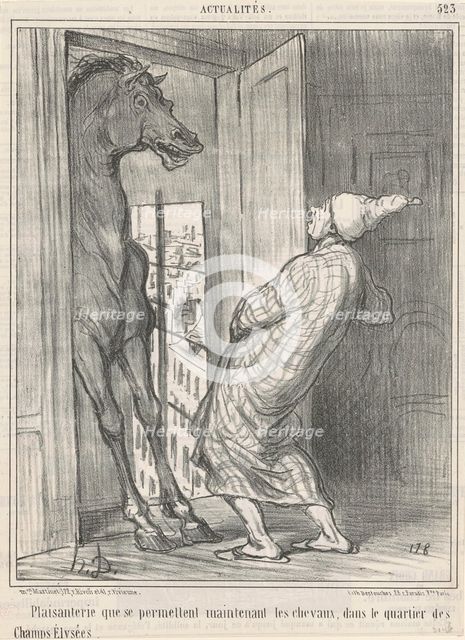 Plaisanterie que se permettent ..., 19th century. Creator: Honore Daumier.