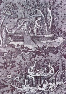 Plaisir de l'été (Pleasure of Summer) (Furnishing Fabric), France, c. 1820. Creator: Philippe Wyngaert