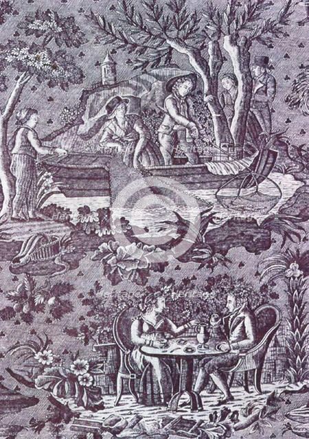 Plaisir de l'été (Pleasure of Summer) (Furnishing Fabric), France, c. 1820. Creator: Philippe Wyngaert.