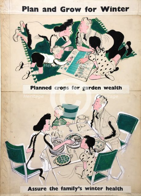 'Plan and Grow for Winter. Planned crops for garden wealth...', WWII poster, between 1939 and 1946. Creators: Central Office of Information, Paul Falconer.