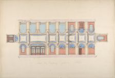 Plan and Elevation of Gallery, Deepdene, Dorking, Surrey, 1875-79. Creators: Jules-Edmond-Charles Lachaise, Eugène-Pierre Gourdet