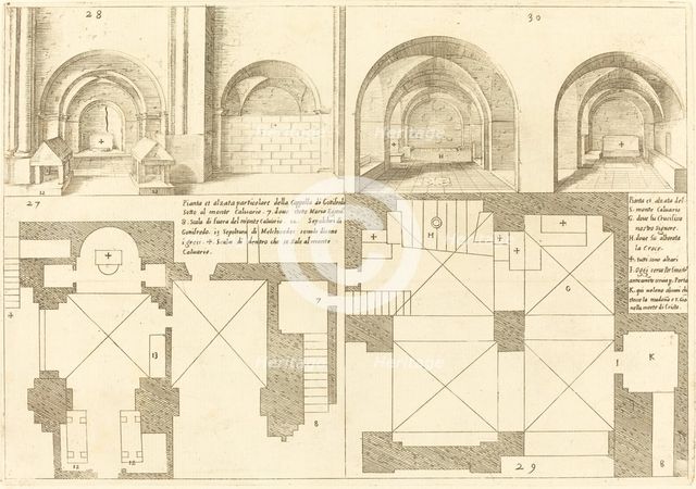 Plan and Elevation of the Chapel of Godefroy de Bouillon, 1619. Creator: Jacques Callot.
