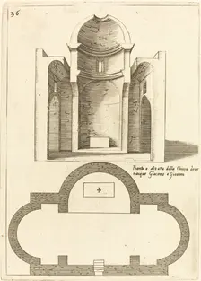 Plan and Elevation of the Church of Saints James and John, 1619. Creator: Jacques Callot