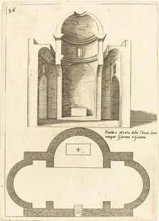 Plan and Elevation of the Church of Saints James and John, 1619. Creator: Jacques Callot