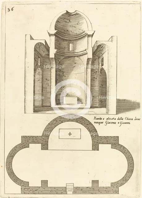 Plan and Elevation of the Church of Saints James and John, 1619. Creator: Jacques Callot.