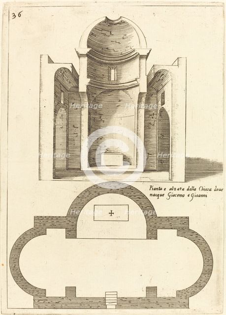 Plan and Elevation of the Church of Saints James and John, 1619. Creator: Jacques Callot.