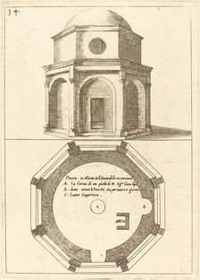 Plan and Elevation of the Church of the Ascension, 1619. Creator: Jacques Callot