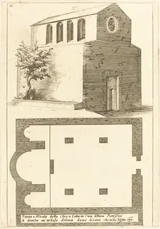 Plan and Elevation of the Church near the House of Annas, 1619. Creator: Jacques Callot