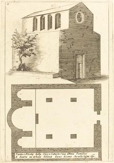 Plan and Elevation of the Church near the House of Annas, 1619. Creator: Jacques Callot