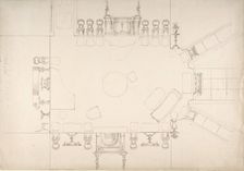 Plan and Elevations of a Music Room, early 19th century. Creator: Anon