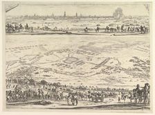 Plan and view of the siege of Arras: lower part of the plate with a topographical view wit..., 1641. Creator: Stefano della Bella