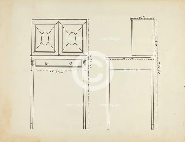 Plan for Rendering, c. 1953. Creator: Unknown.