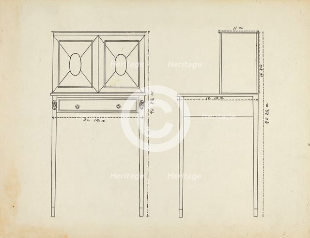 Plan for Rendering, c. 1953. Creator: Unknown.