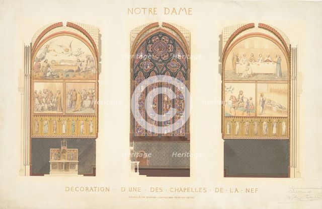 Plan for the Renovation of a Chapel in the Nave of the Cathedral of Notre Dame, Paris, 1843. Creator: Eugène Emmanuel Viollet-le-Duc.