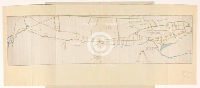 Plan map for the construction of a migration between Leiden and Haarlem, July 1640, 1640. Creator: Hendrick Symonsz. Duijndam.