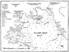 Plan of Ta-Lien-Whan Bay, captured by the Japanese on November 5, 1894, (1895). Creator: Carl Hentschel