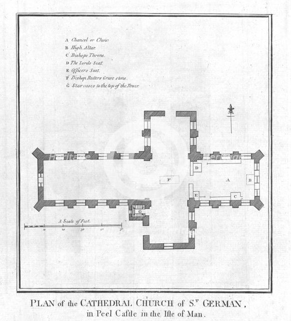 'Plan of the Cathedral Church of St. German', late 18th century. Artist: Unknown.