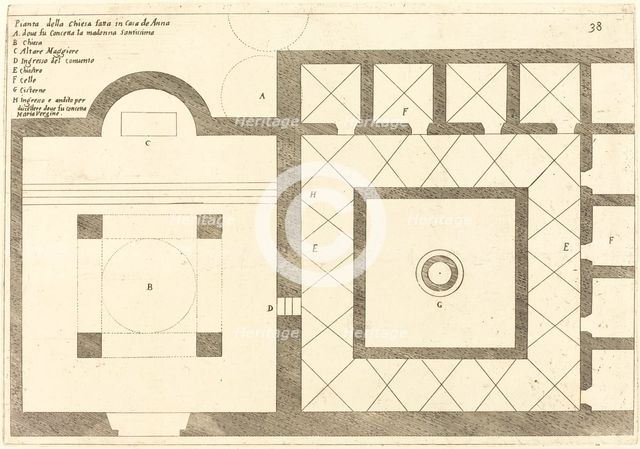 Plan of the Church near the House of Annas, 1619. Creator: Jacques Callot.