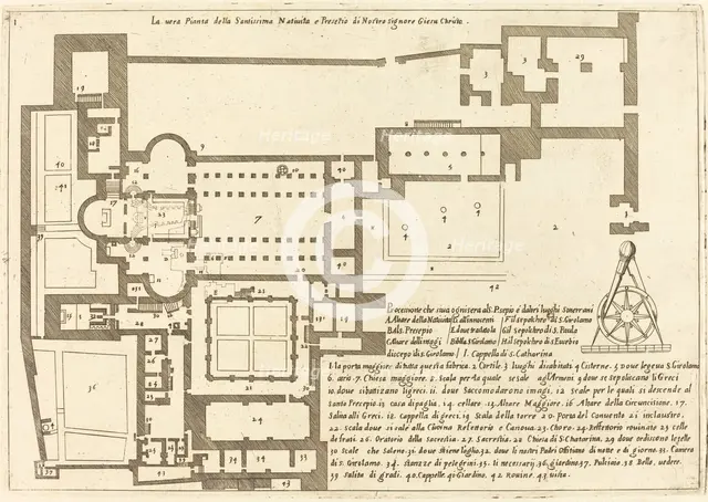 Plan of the Church of the Holy Nativity, 1619. Creator: Jacques Callot.