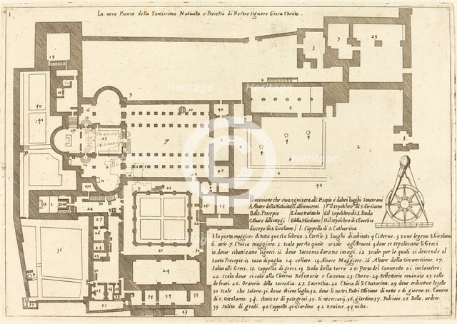 Plan of the Church of the Holy Nativity, 1619. Creator: Jacques Callot.