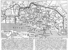 Plan of the City of London showing churches, wards and guild halls, 1926-1927