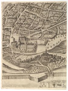 Plan of the City of Rome. Part 11 with the San Pancrazio (left bank), 1645. Creator: Antonio Tempesta