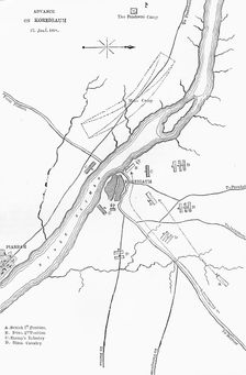 Plan of the Advance on Koreigaum c1891. Creator: James Grant