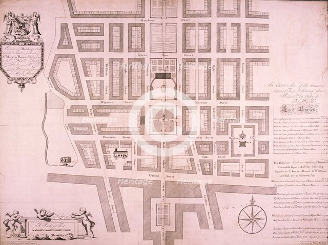 Plan of the area north of Oxford Street, London, 1719. Artist: John Prince