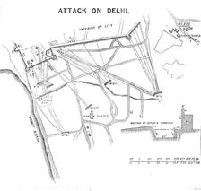 Plan of the Attack on Delhi, 1857. Creator: Unknown