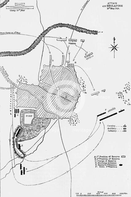 'Plan of the Attack on Sholapore', c1891. Creator: James Grant.