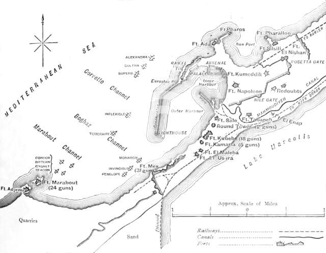 'Plan of the Bombardment of Alexandria, (July 11, 1882)', c1882. Artist: Unknown.