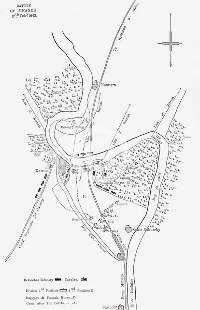'Plan of the Battle of Meanee', c1891. Creator: James Grant.