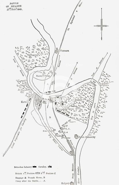 'Plan of the Battle of Meanee', c1891. Creator: James Grant.
