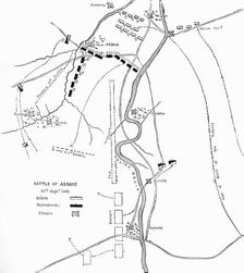 Plan of the Battle of Assaye c1891. Creator: James Grant