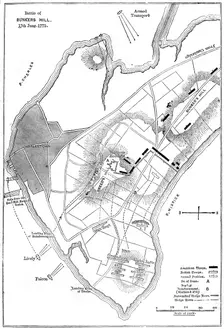 Plan of the Battle of Bunker Hill, Boston, Massachusetts, 1775 (c1880)