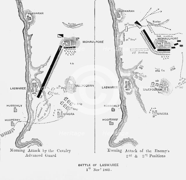 'Plan of the Battle of Laswaree', c1891. Creator: James Grant.