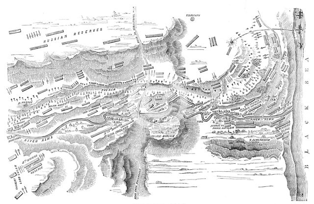 Plan of the Battle of the Alma, 1854. Creator: Unknown.