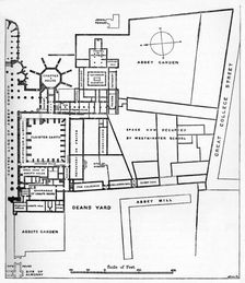 Plan of the Benedictine Abbey of Westminster c1897. Artist: William Patten