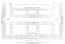 Plan of the galleries of the International Exhibition Building, 1862. Creator: John Dower