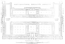 Plan of the galleries of the International Exhibition Building, 1862. Creator: John Dower