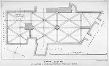 Plan of the groining for St Michael's Crypt, Aldgate Street, London, c1830(?). Artist: J Emslie & Sons