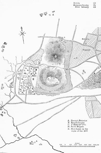 'Plan of the Defence of Seetabuldee Hill', c1891. Creator: James Grant.