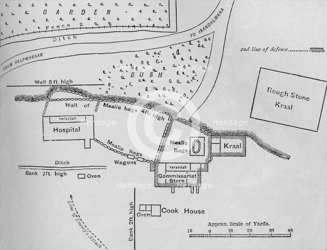 'Plan of the Defences at Rorke's Drift, (Jan. 22, 1879)', c1880. Artist: Unknown.