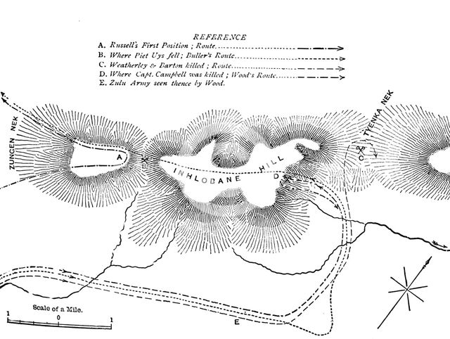 'Plan of the Fight on the Inhlobane Mountain, (March 28, 1979)', c1880. Artist: Unknown.