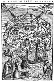 Plan of the island of Utopia, 1518