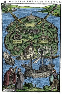 Plan of the island of Utopia, 1518