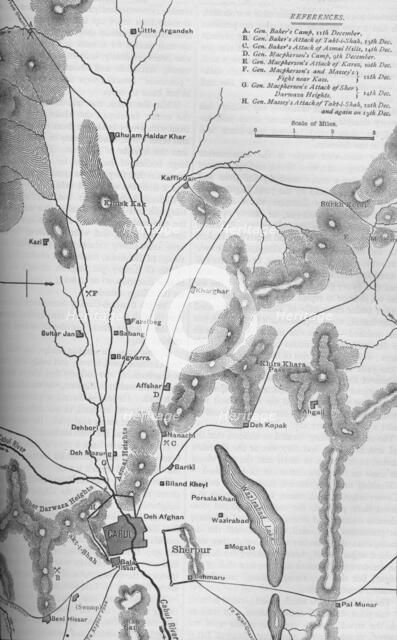 'Plan of the Operations Round Cabul, Dec. 9-15, 1879', c1880. Artist: Unknown.